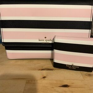 Kate Spade Pink and Black Striped Women's Bag
